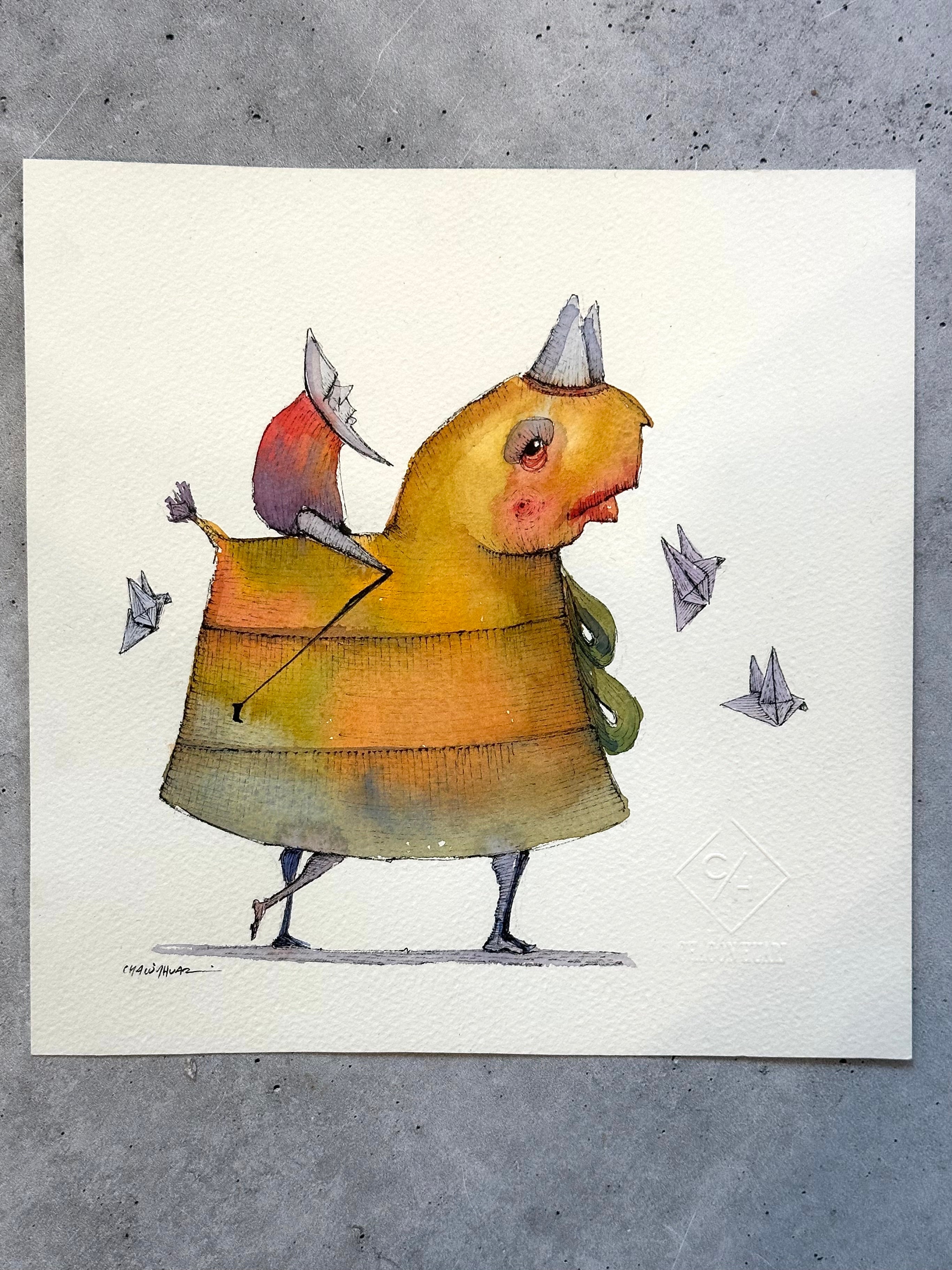 Migrantes - Original illustrations - 10x10 framed