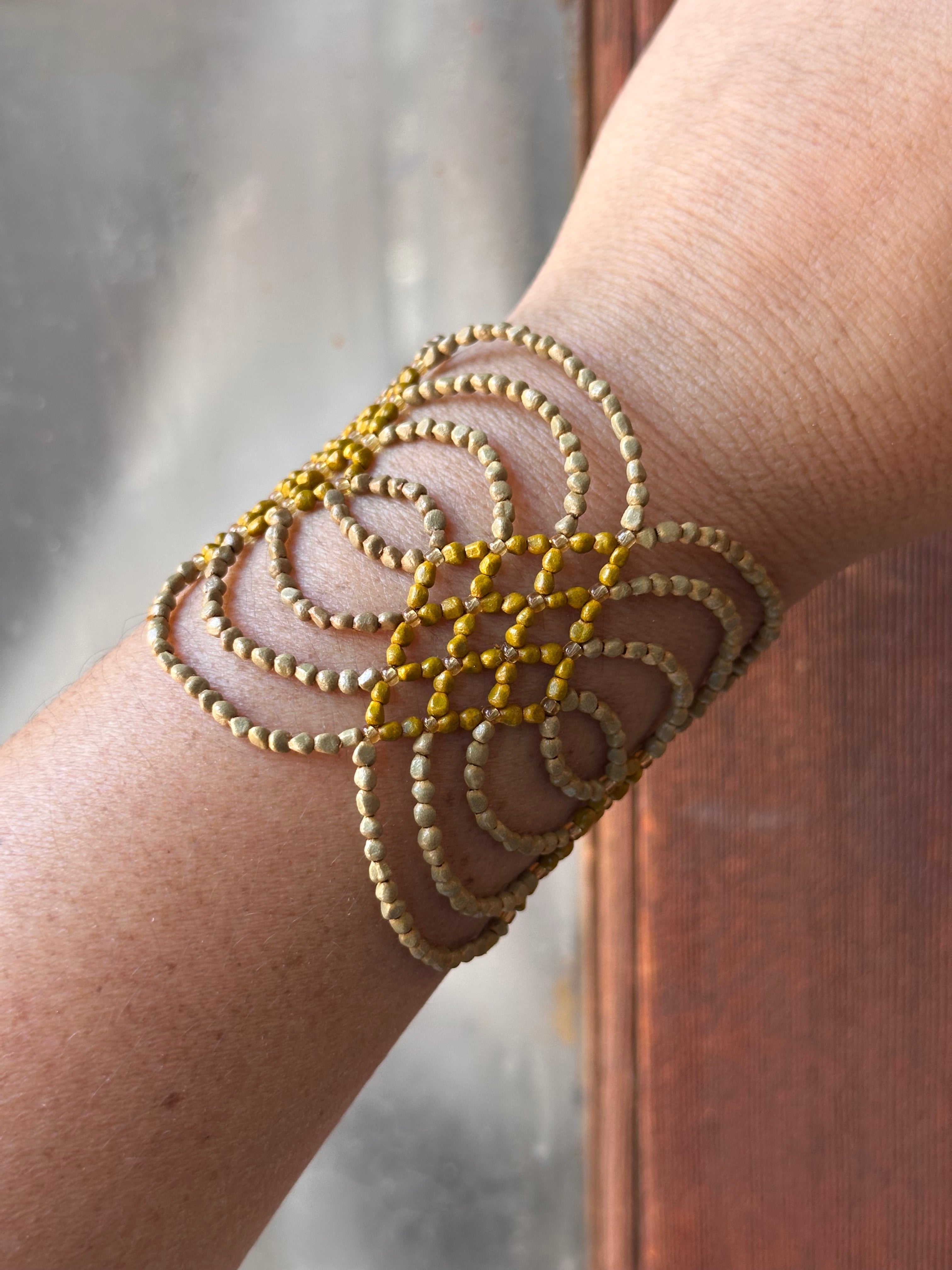 Bracelet Ikish - Sand & Mustard