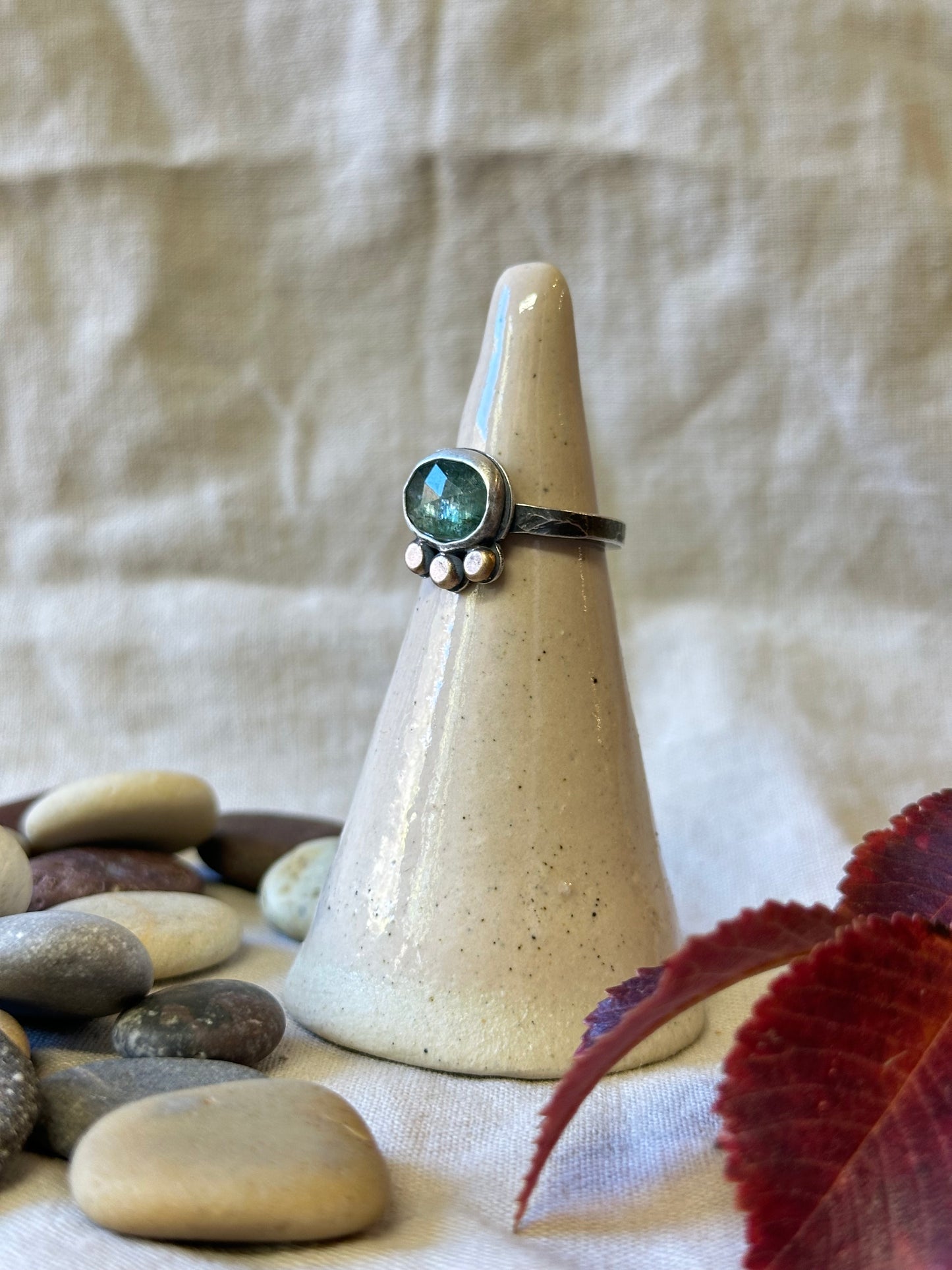 Green Kyanite and Sterling Silver Ring ~ Size 6.5