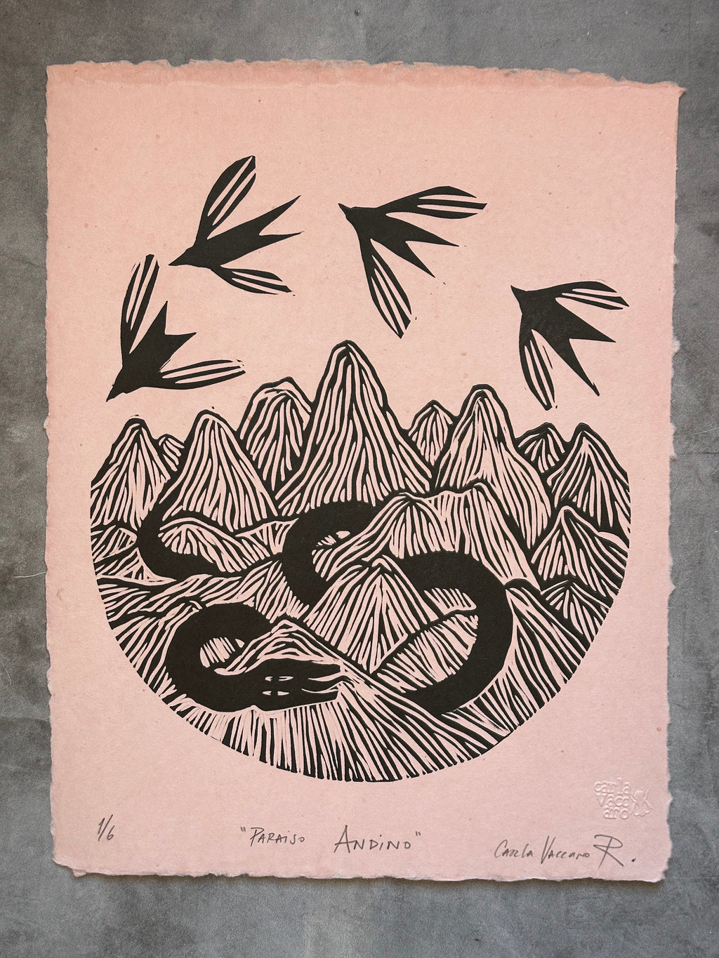Paraiso Andino - Lino Print 11.5" x 15"