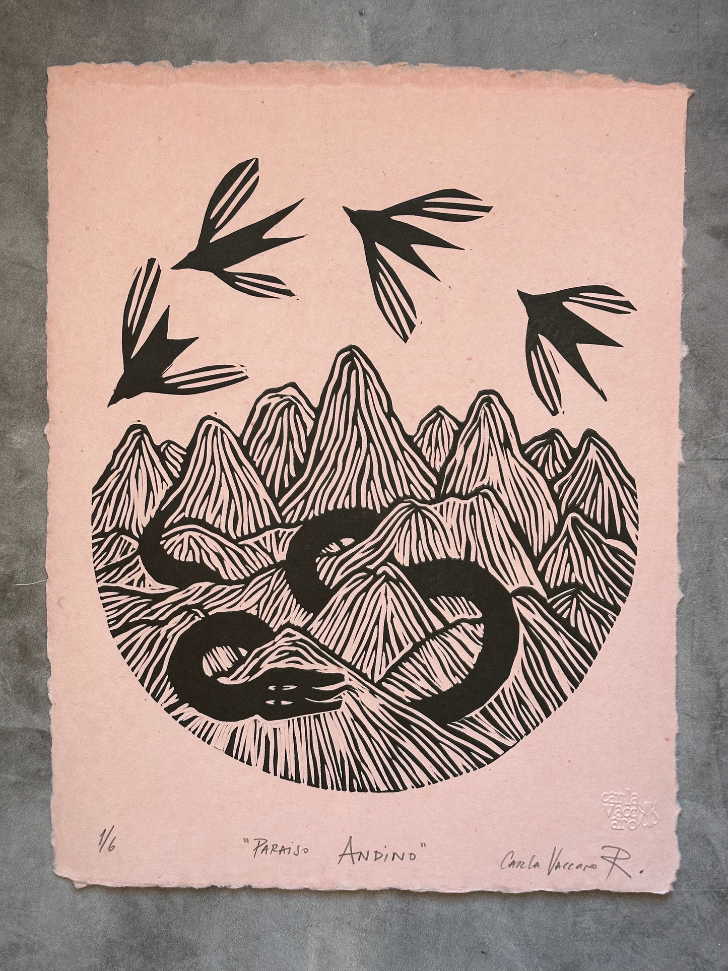 Paraiso Andino - Lino Print 11.5" x 15"
