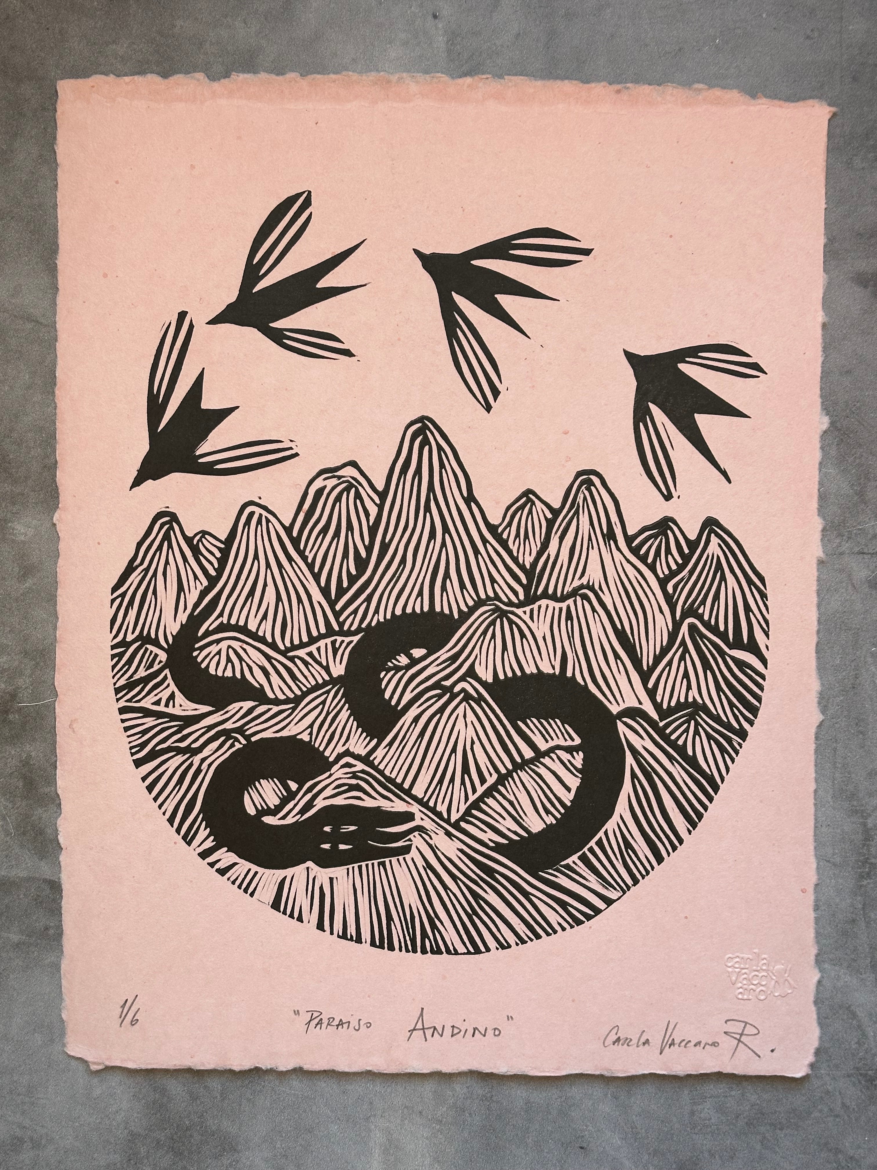 Paraiso Andino - Lino Print 11.5" x 15"