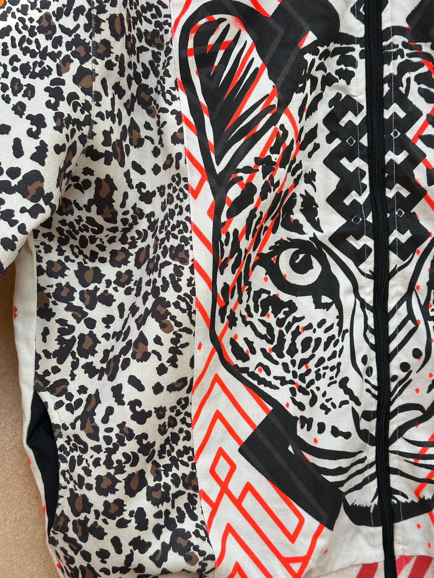 Upcycled Jacket ~ Screen Printed ~ Large