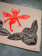 Diabla Alada - Lino Print 8.5” x 11”