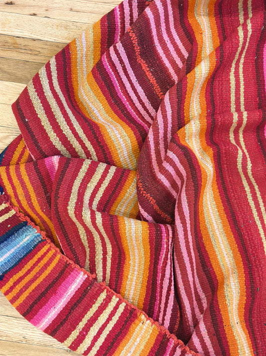 Thick Blanket / Rug ~ Andean textiles - 58” x 60”