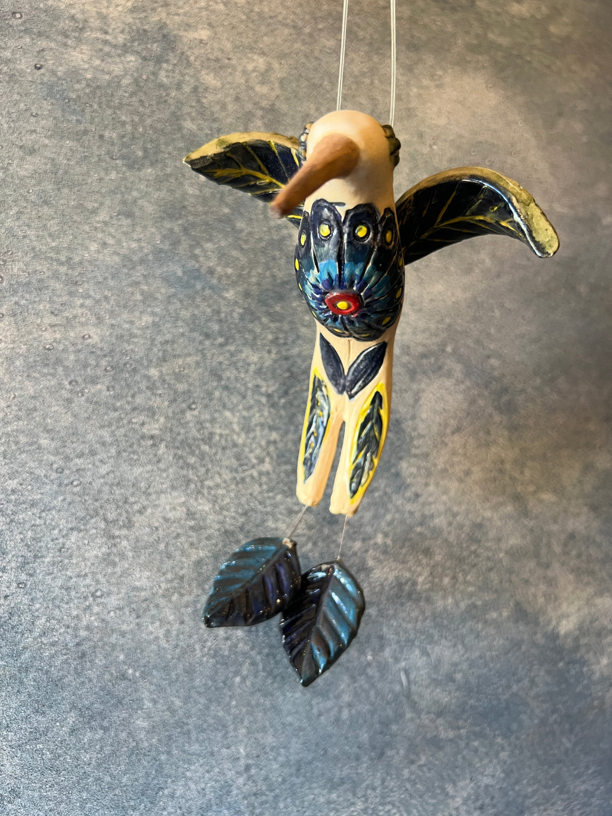Long Tail Hummingbird - blue Wings