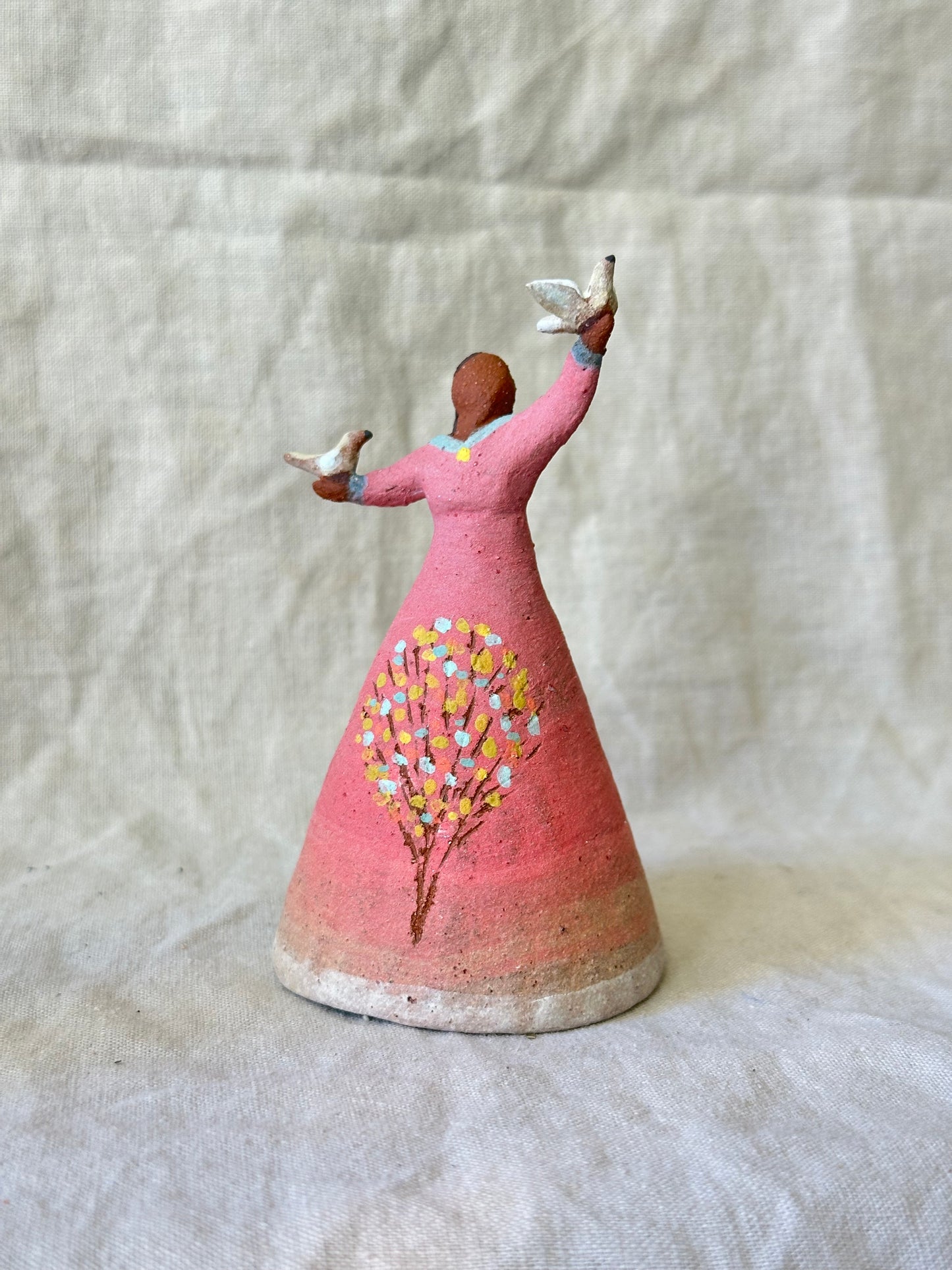 Dancer Bell - Pink dress with birds