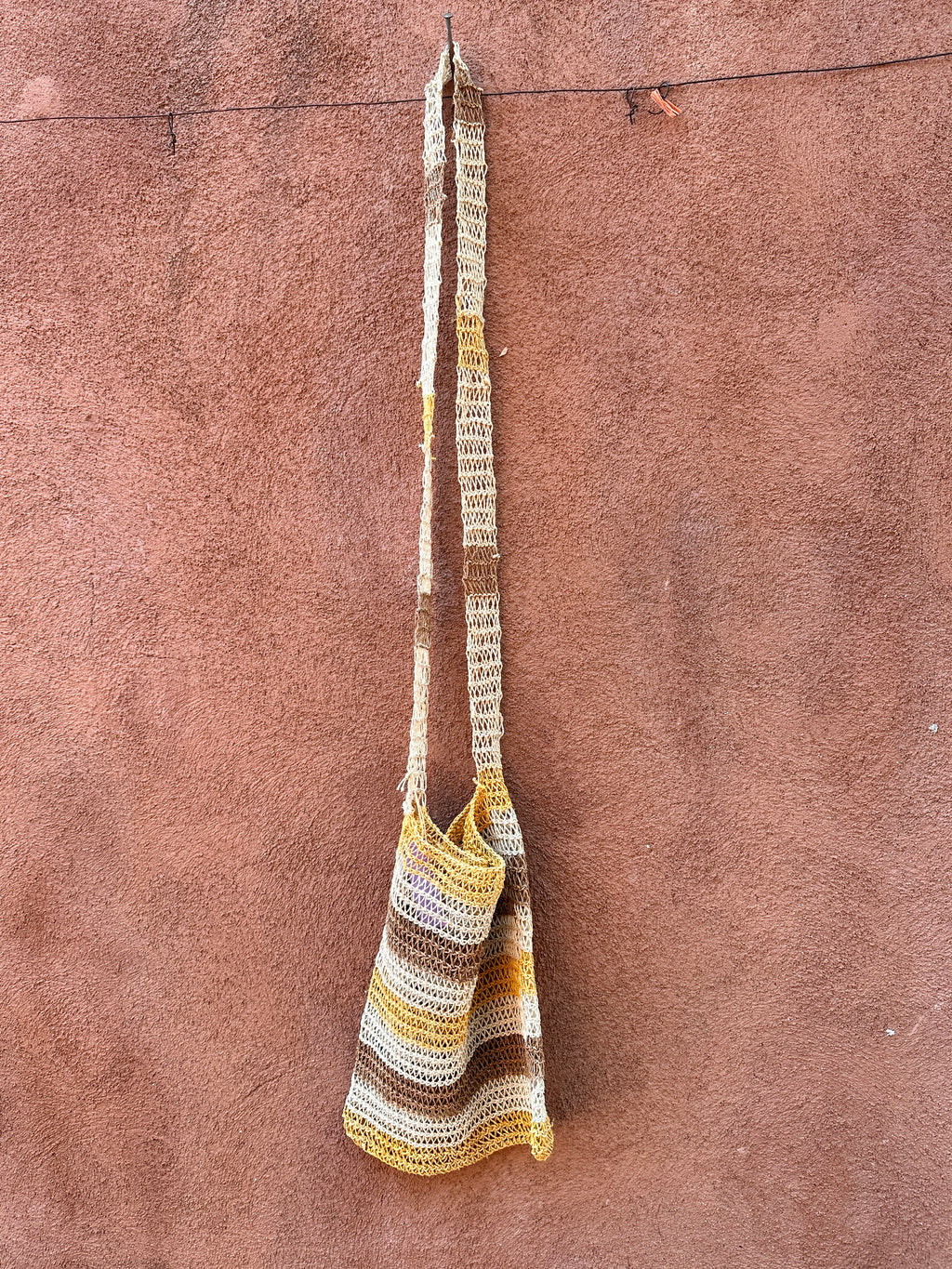 Handmade yellow Chambira tote