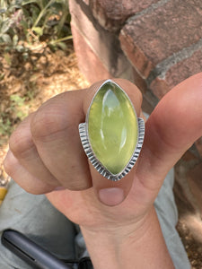 Yellow Chalcedony  and Sterling Silver Ring - Fits perfect a size 6