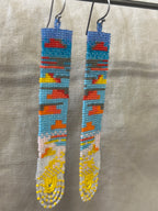 Beaded cloud earrings - Sunset Long