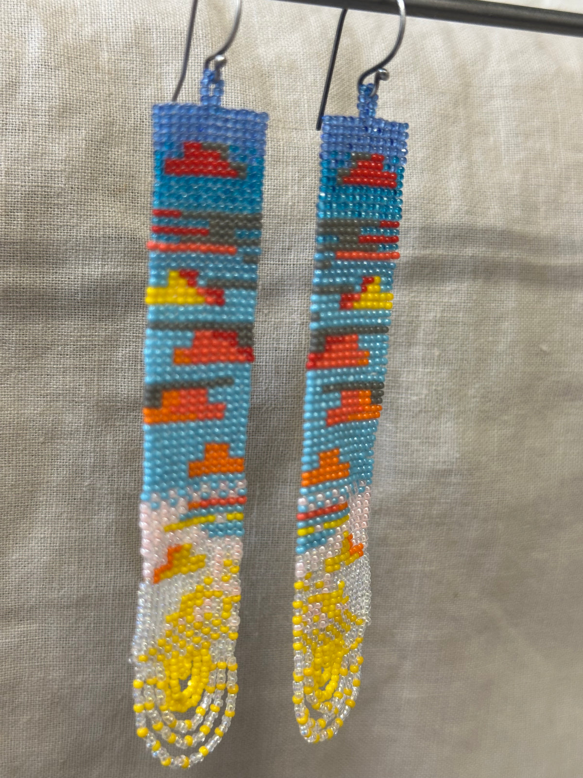 Beaded cloud earrings - Sunset Long