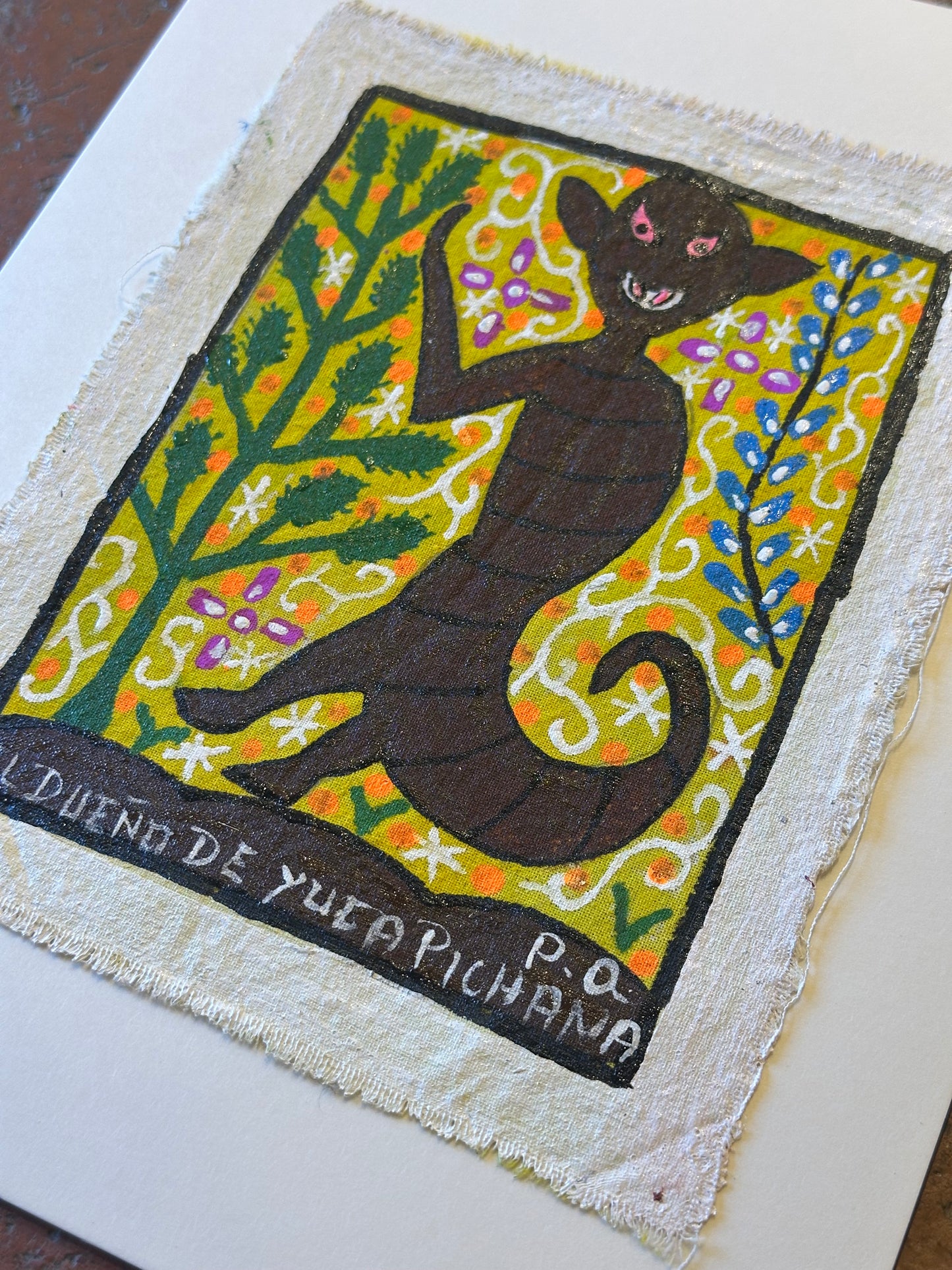 El Dueño de Yuca Pichana - painting on canvas 6” by 7”