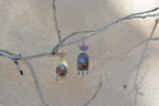 Mexican Flame Agate Earrings - sterling silver and Copper