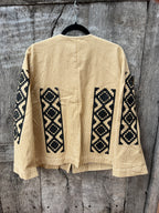 Cotton Denim Stripe Jacket  Screenprinted by Amapolay - size 42