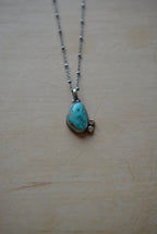 Carico Lake Turquoise ~ Necklace ~ Sterling Silver & bronze
