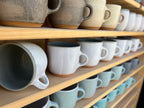 Mug - stone white matte + blue interior