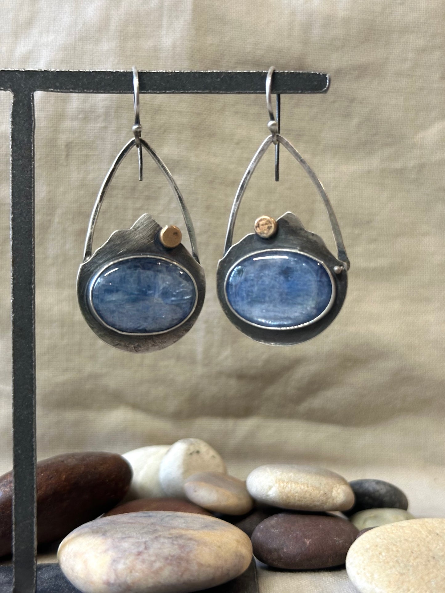 Blue Kyanite & sterling silver ~ Mountains earrings