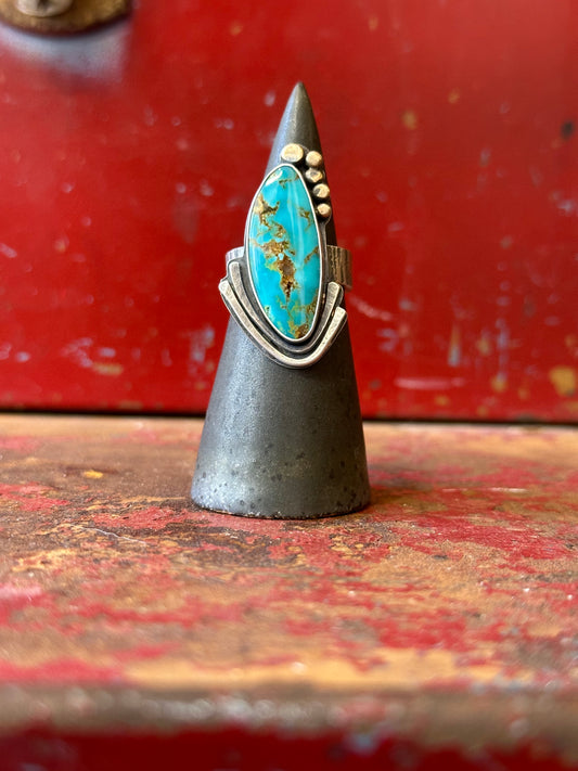 Royston Turquoise and Sterling Silver Ring - size 7.75