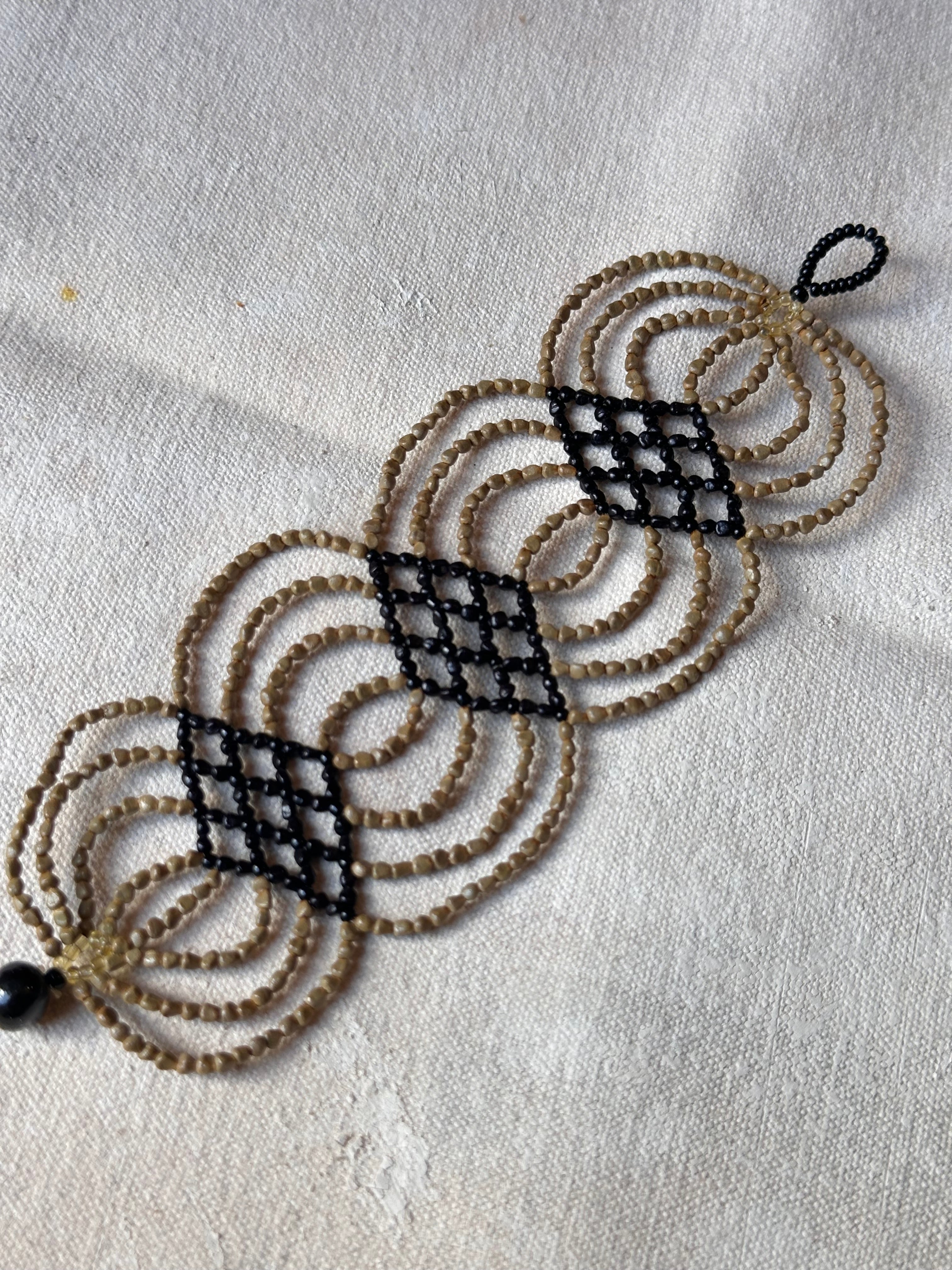 Bracelet Ikish - Sand & Black