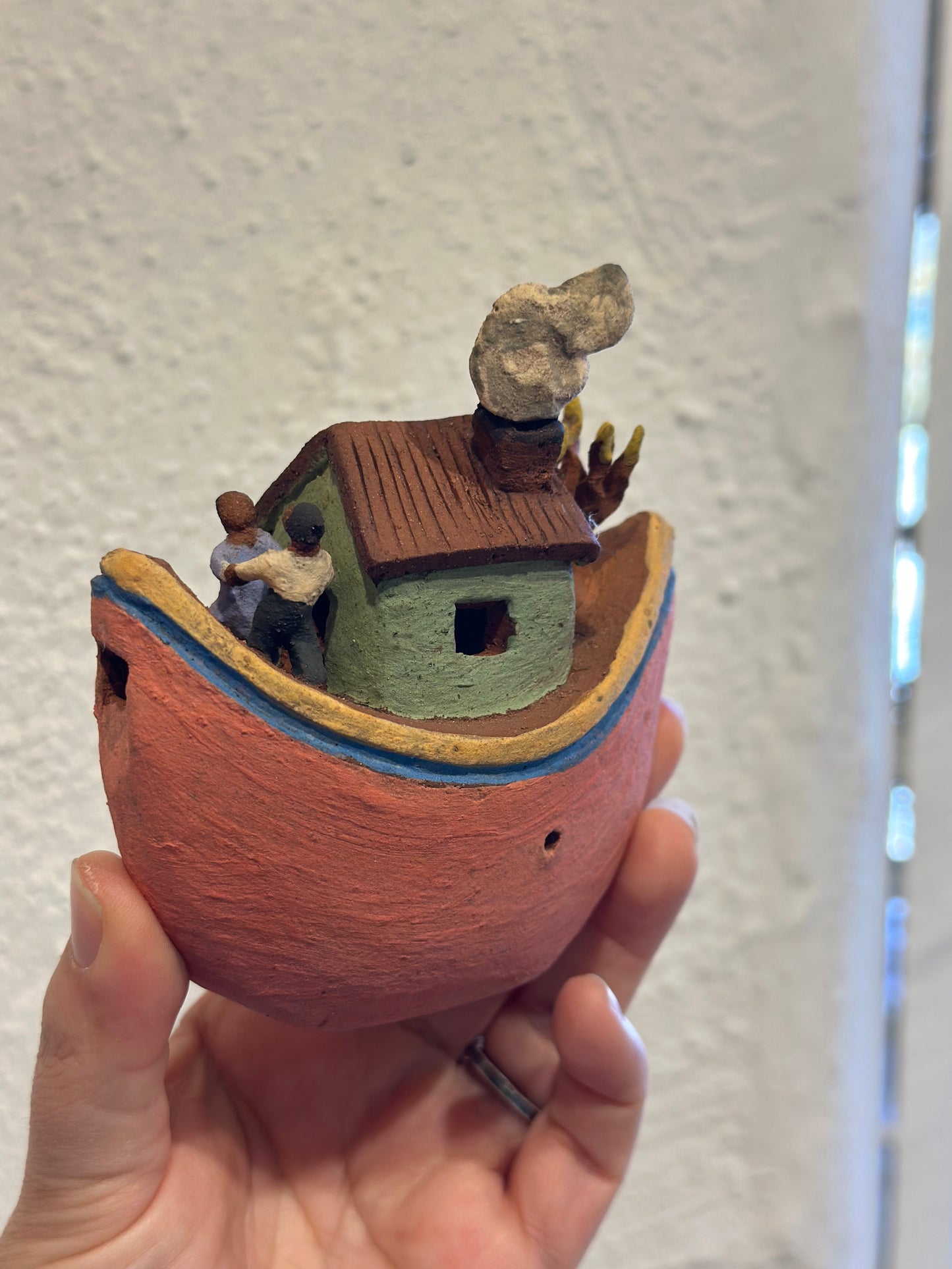 Pink Flute Boat ~ miniature Sculpture - assorted