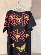 Screenprinted Tunic dress ~ Large ~ linen