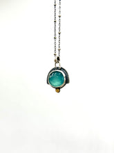 Load image into Gallery viewer, Chalcedony and sterling silver amulet Necklace
