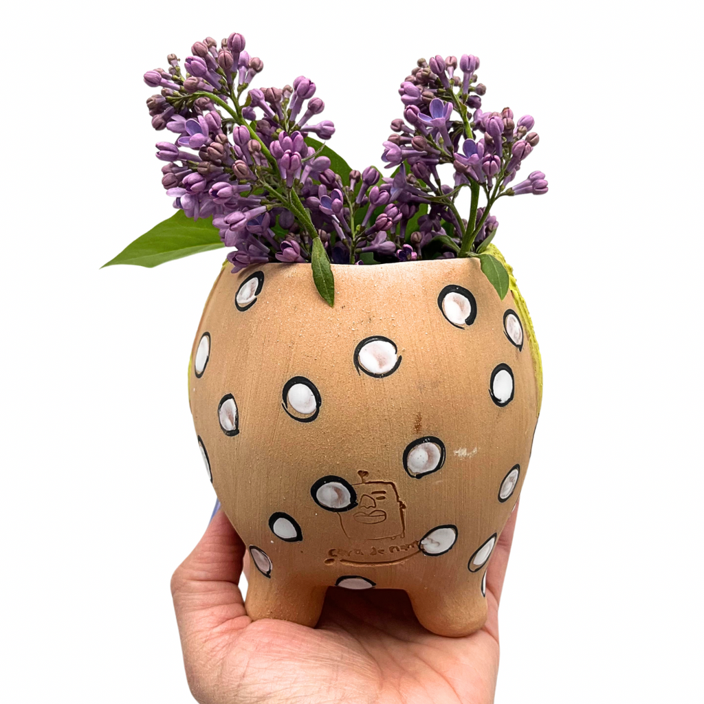 Terracota face planter ~ glazed
