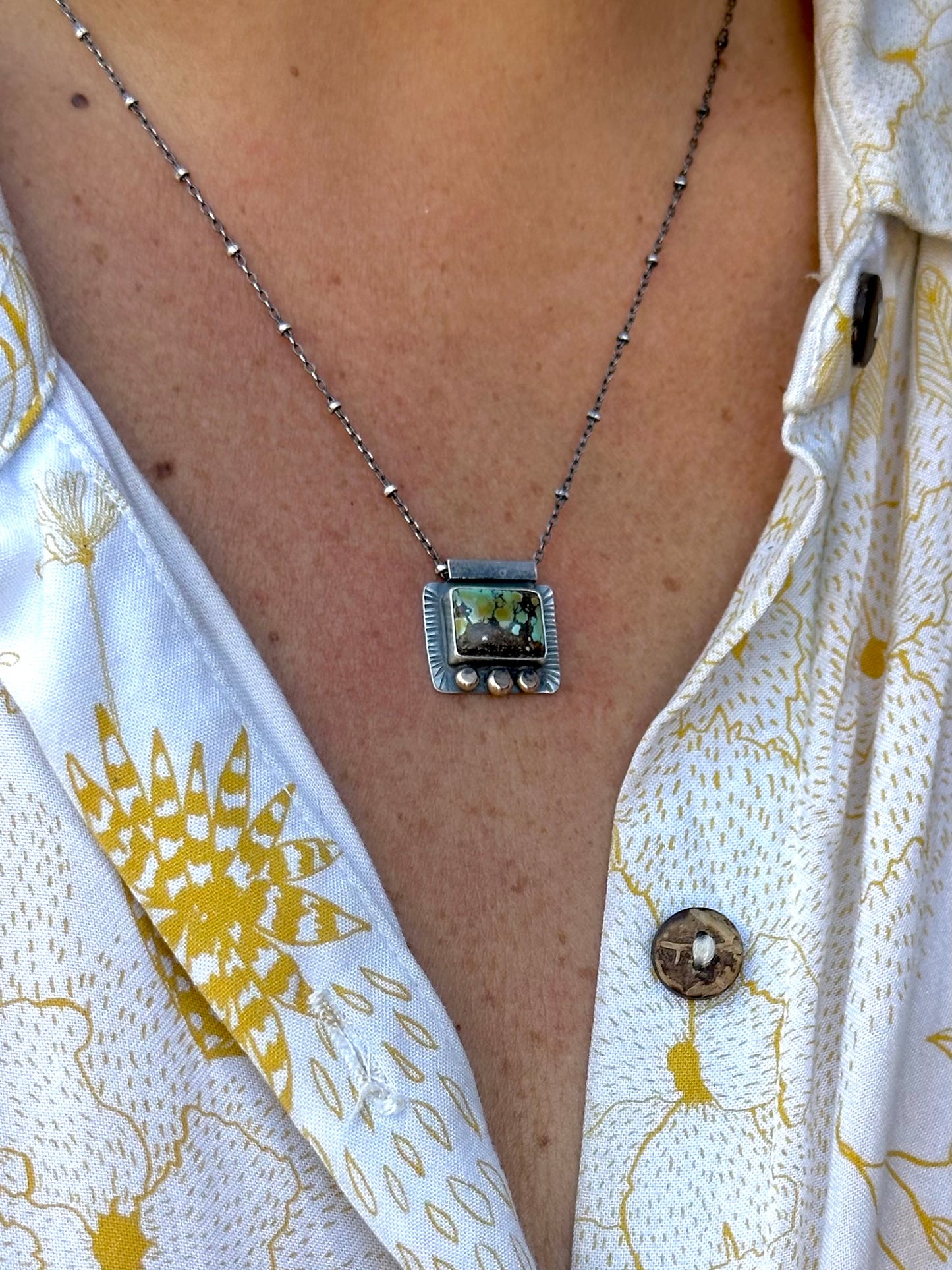 Black Jack Turquoise Necklace ~ Sterling Silver