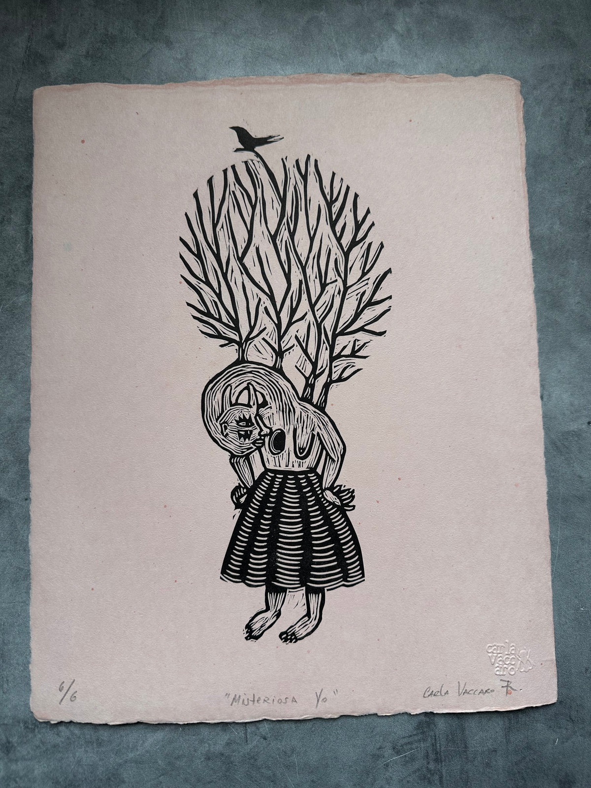 Misteriosa Yo - Lino Print 11.5" x 15"