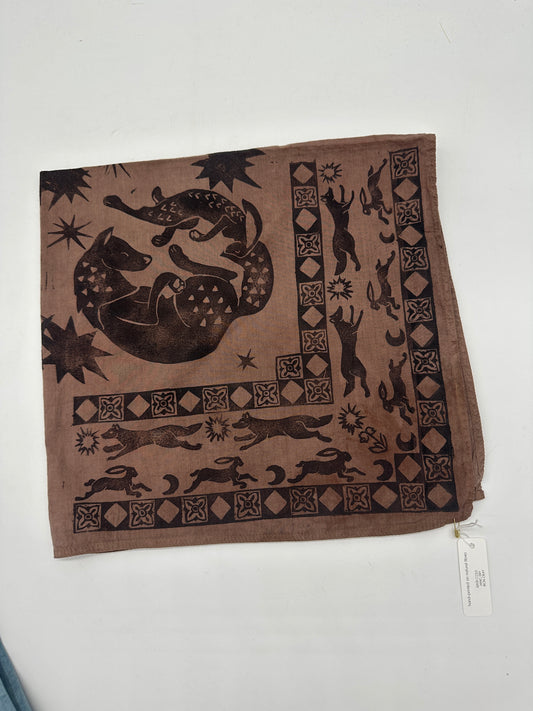 Hand-dyed bandana - brown