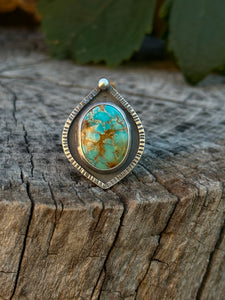 Sierra Nevada Turquoise ~ sterling silver ring - Size 7.5