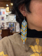 Beaded earrings - snow & sunset