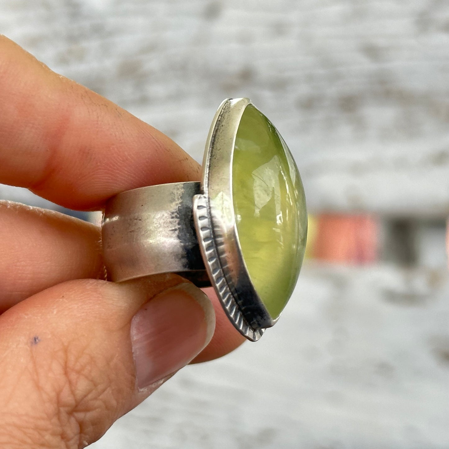 Yellow Chalcedony  and Sterling Silver Ring - Fits perfect a size 6