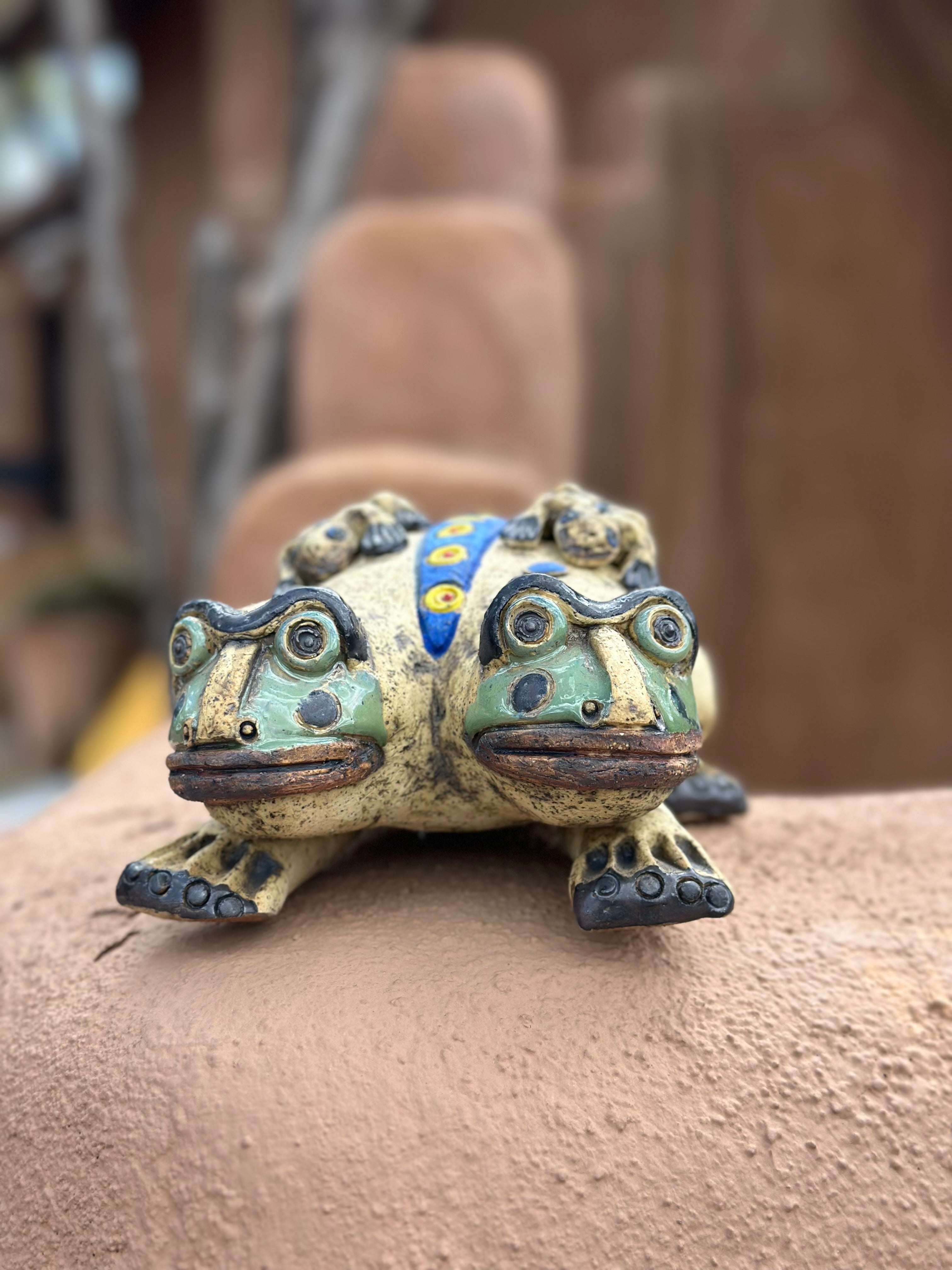 Two Headed Toad - Ceramic Sculpture