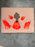 Soy Volcan - Lino Print 8.5” x 11”