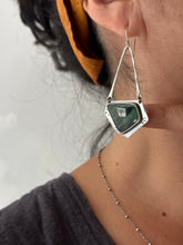 Load image into Gallery viewer, Zebra Emerald ~ Geometric dangle earrings - Sterling Silver
