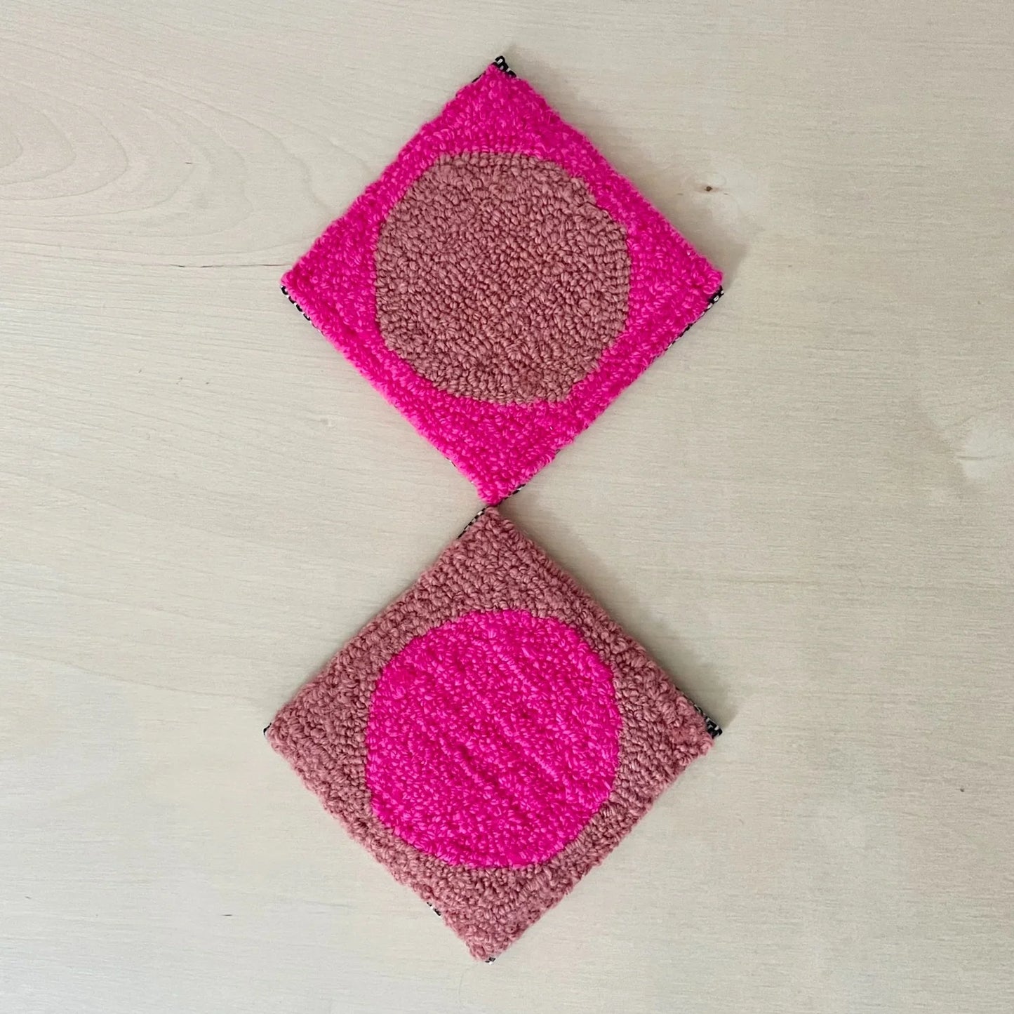 Coasters - pink & salmon