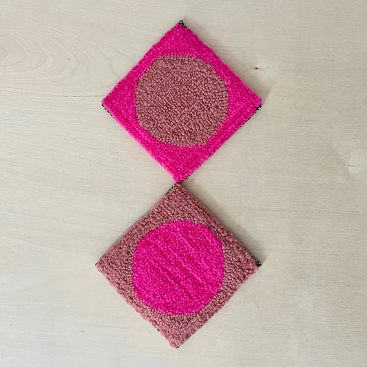 Coasters - pink & salmon