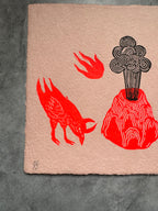 Soy Volcan - Lino Print 8.5” x 11”