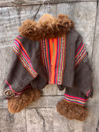 Alpaca fur jacket - Upcycled Bomber Jacket - Alpaca wool