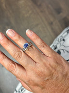 3-piece Tanzanite and Sterling Silver • stackable ring set • set fits size 6.5