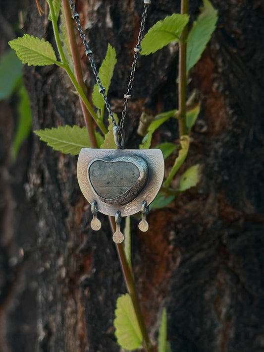 Rain Amulet ~ Peruvian Pebble Beach Necklace