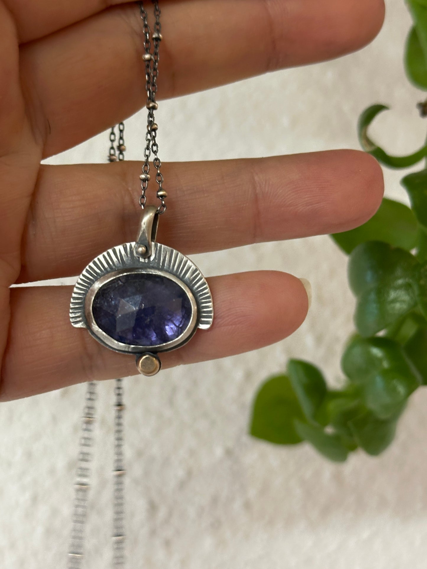 Tanzanite and Sterling Silver - Amulet Necklace