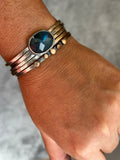 Labradorite - Stacked - Attached Bracelet - Cuff with Movement - ready to ship