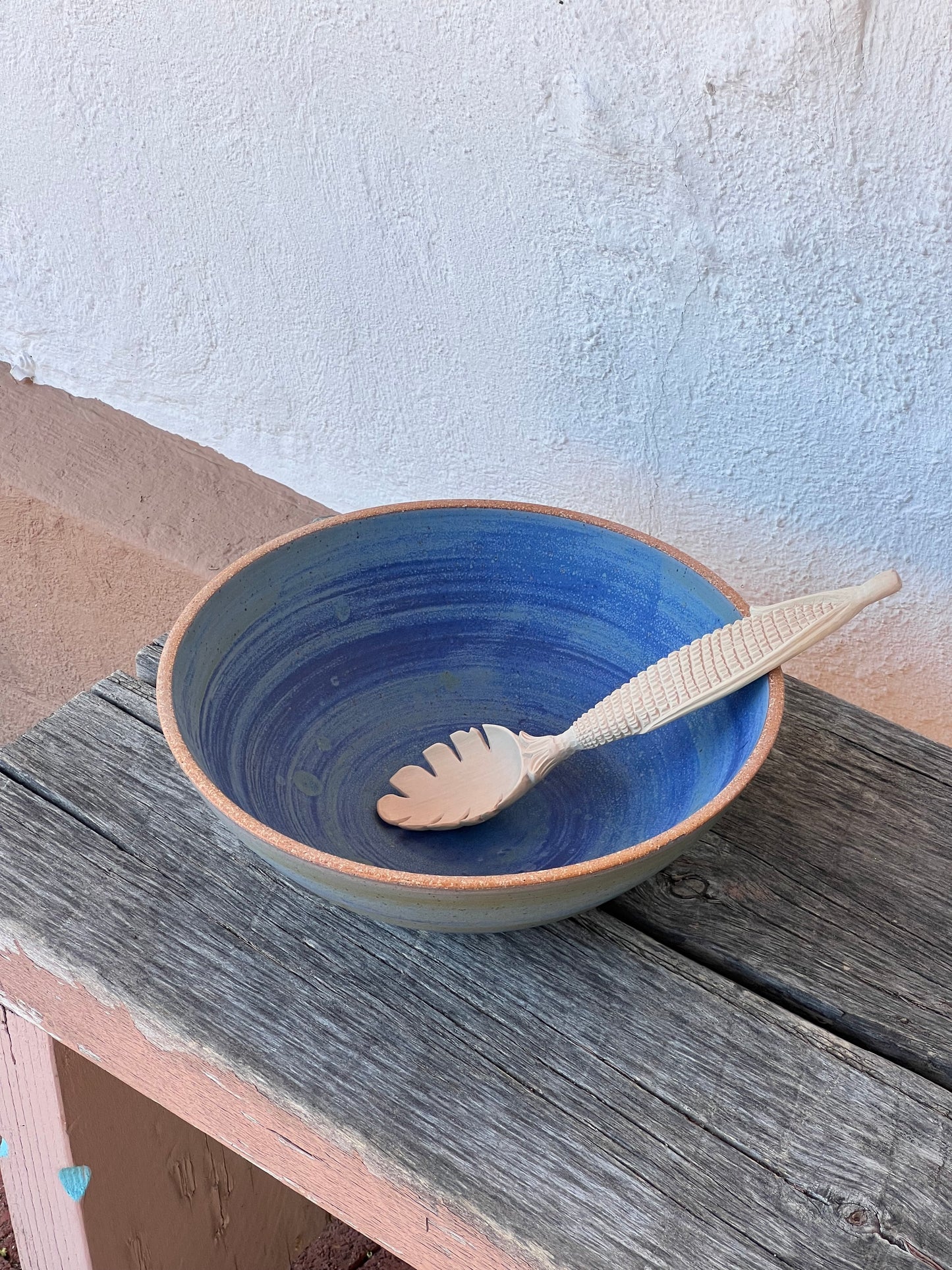 Denim Blue Serving Bowl - Stoneware - 12” round