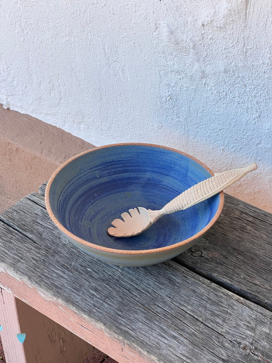 Denim Blue Serving Bowl - Stoneware - 12” round