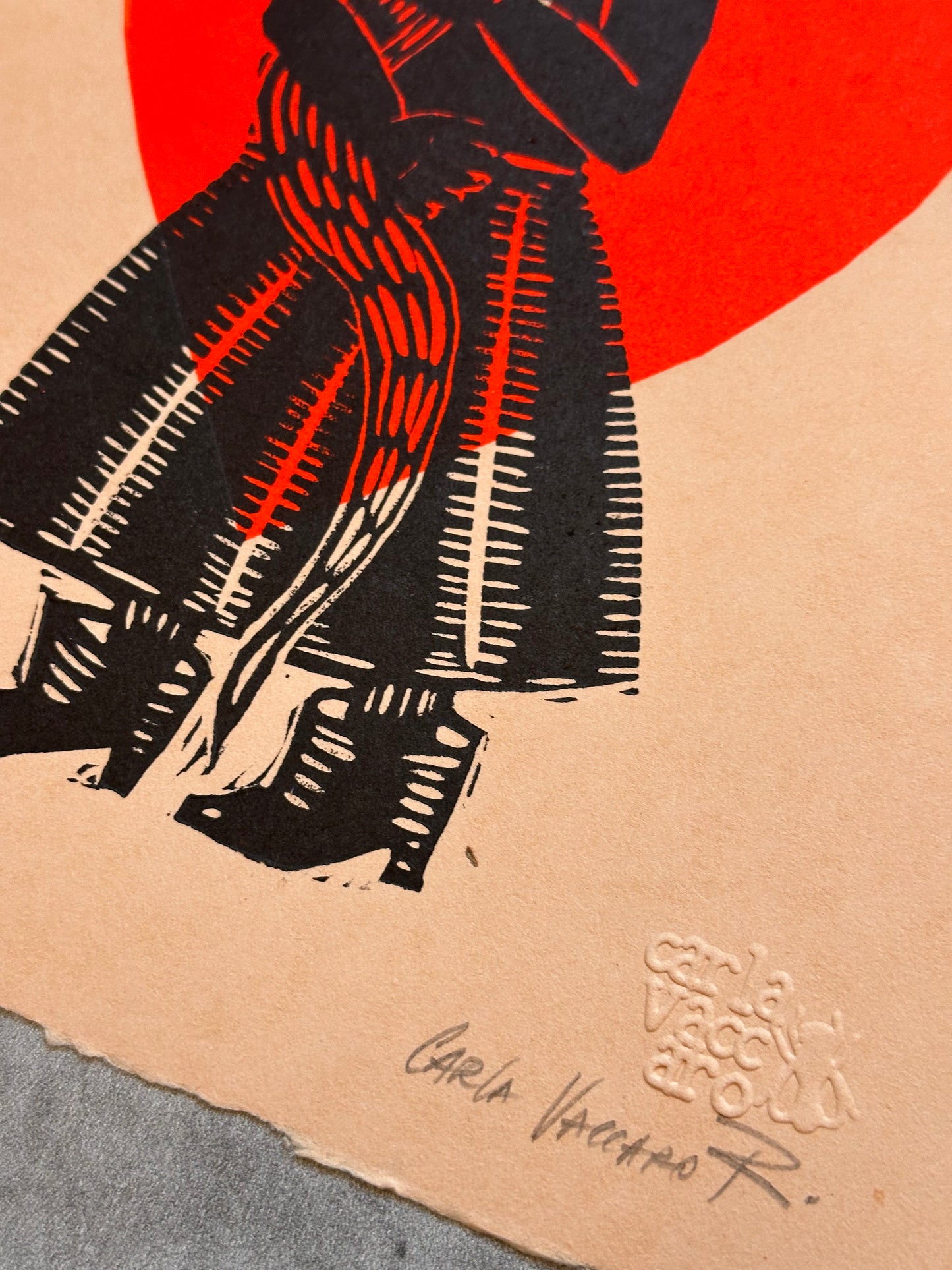 Diabla Corazon - Lino Print 11" x 8"