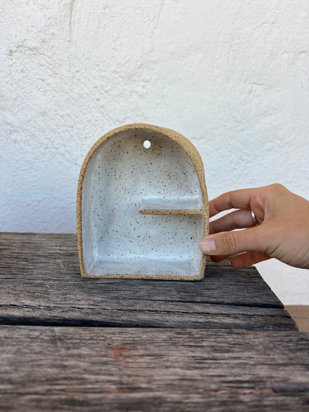Off White Speckled - Small Treasure Shelf - Mini Altar