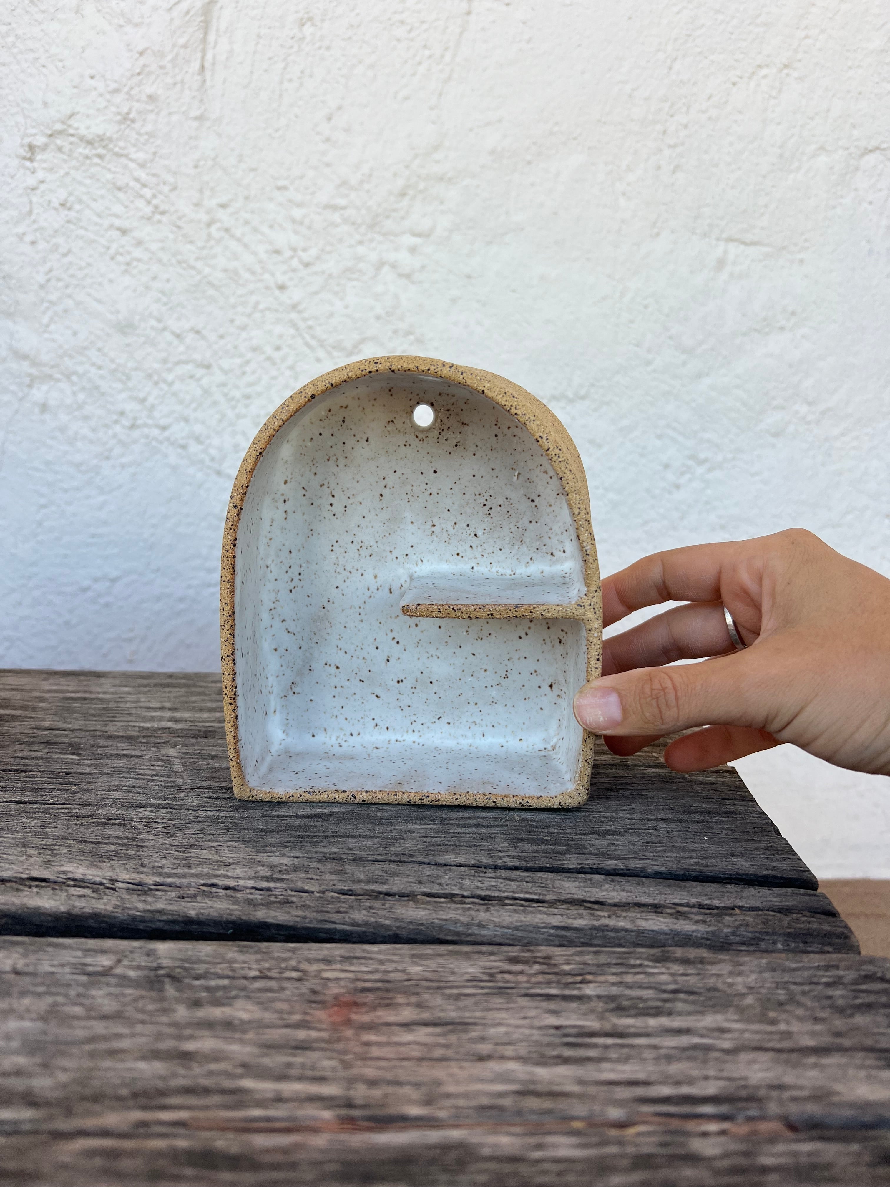 Off White Speckled - Small Treasure Shelf - Mini Altar