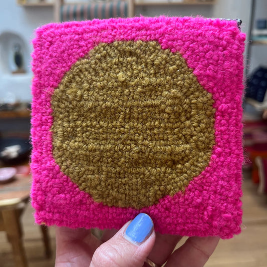 Coasters - neon pink & ochre